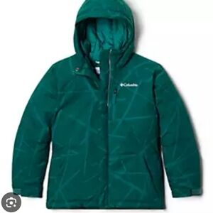 Columbia Boys Green Lightning Lift Jacket Coat Size 10 12 Medium